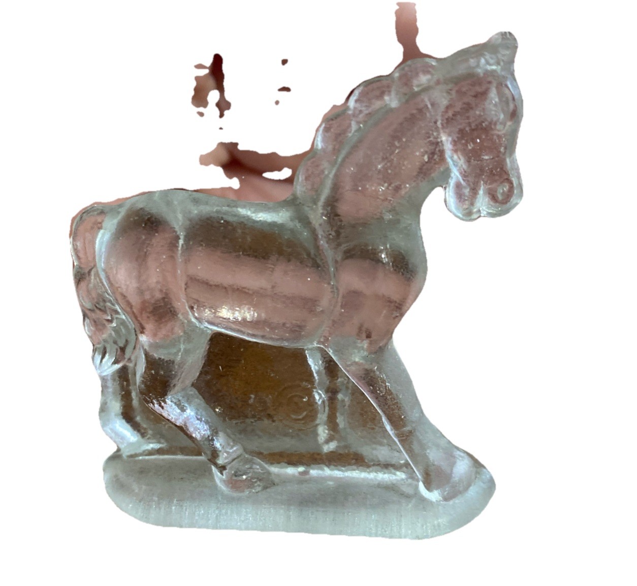 Vintage L.E. Smith Small Clear Crystal figure lot, squirrel, horse & cat