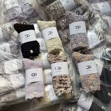 U-G-G Women’s Ribbed Super Pile Slouchy Crew Socks | One Size Soft Warm Gift