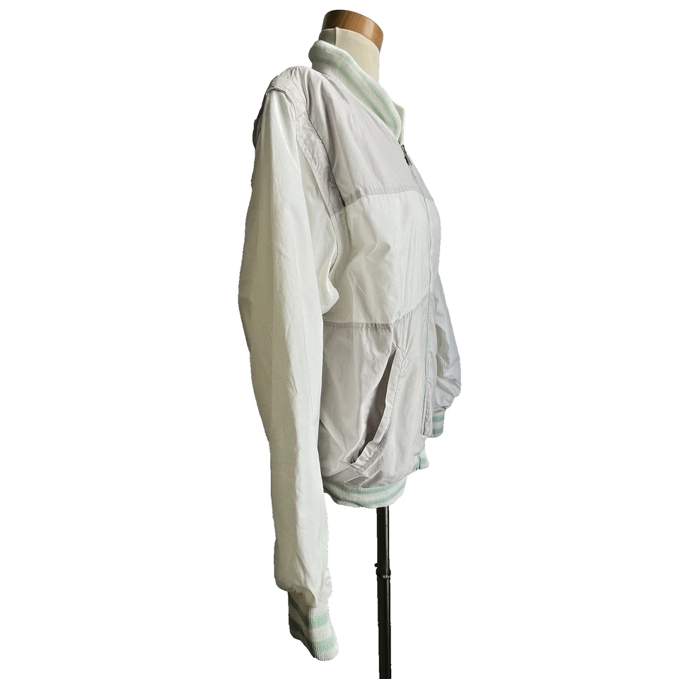 Chaleco cortavientos vintage años 80 FILA para mujer mangas con cremallera blanco gris Italia mediano Foto 4 de 4