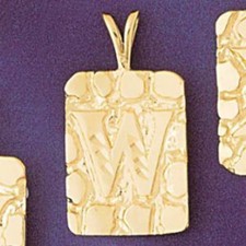 Initial W Charm Pendant 14k Gold 2.8 Grams 