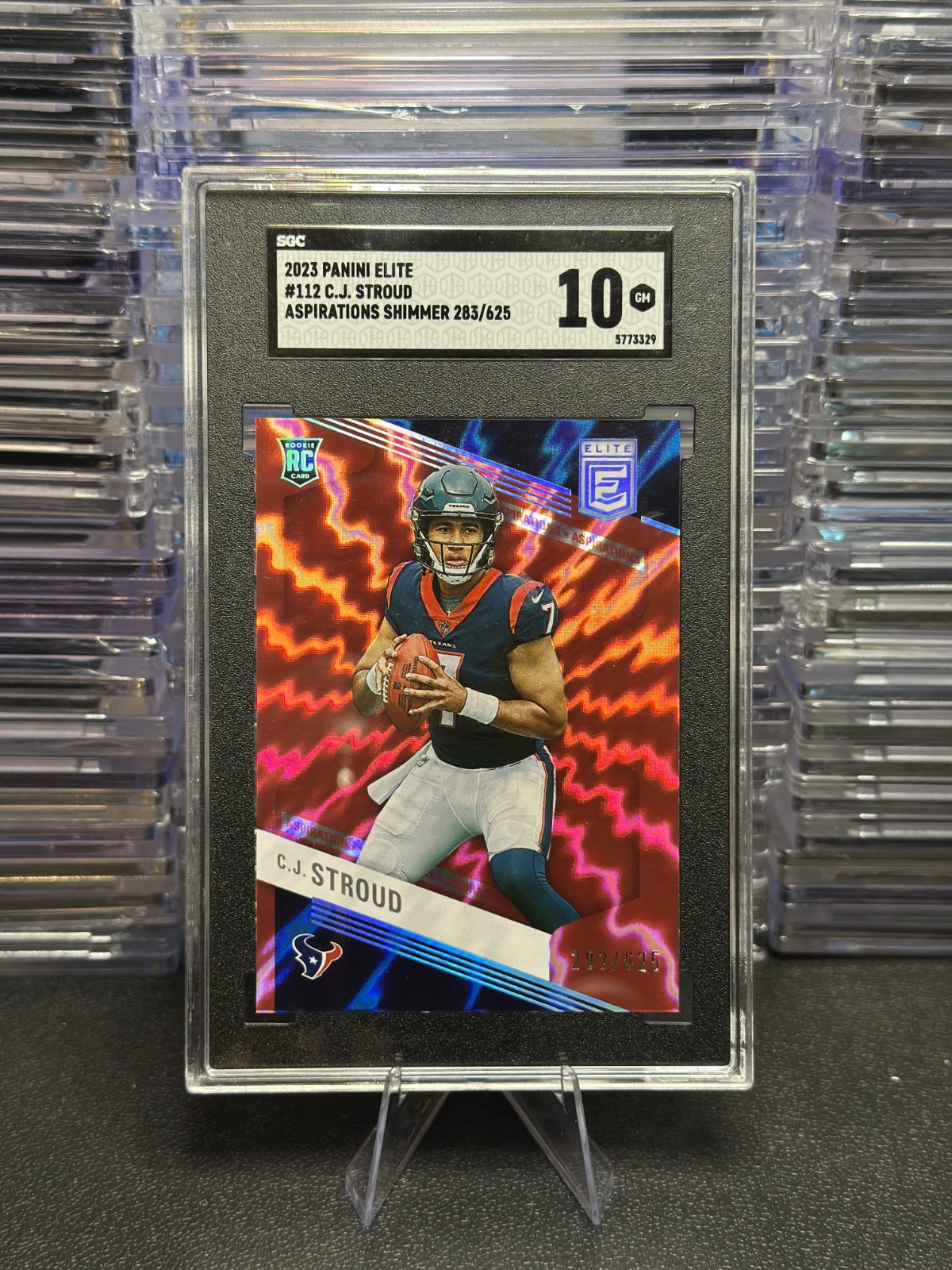 2023 Donruss Elite CJ Stroud #112 Aspirations Shimmer /625 Gem Mint 10