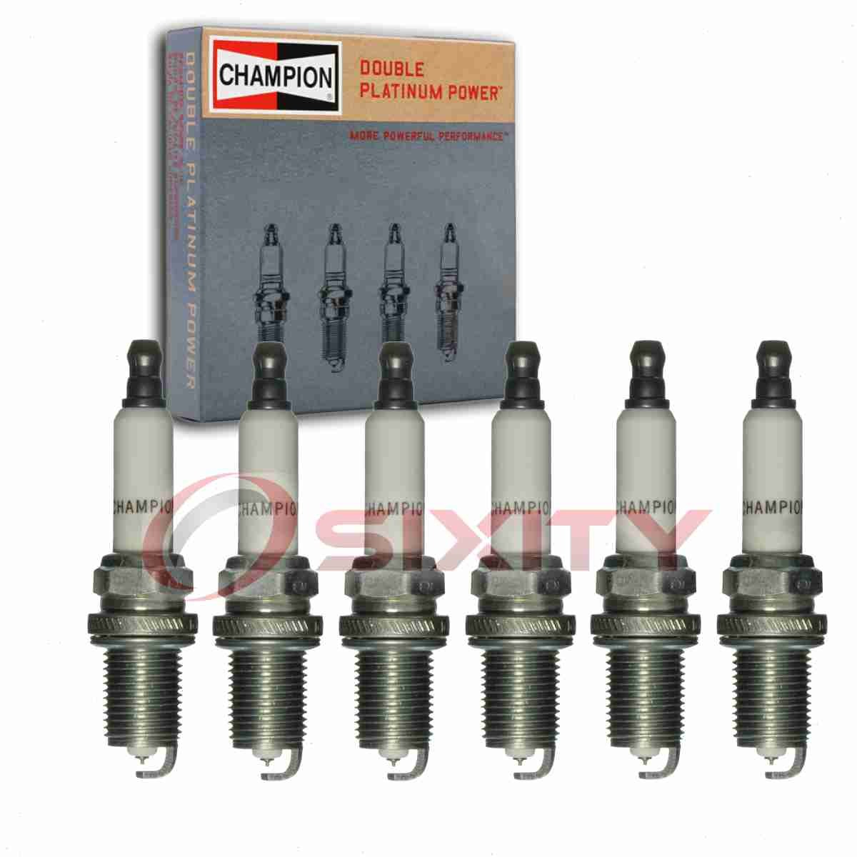 6 pc Champion Double Platinum Spark Plugs for 1990-1996 Nissan 300ZX 3.0L V6 nf