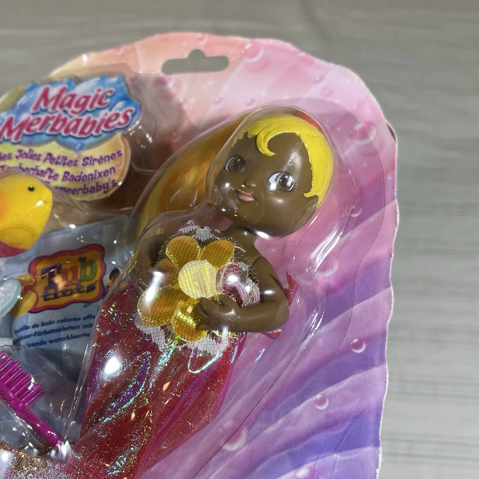 HTF VINTAGE HASBRO MAGIC MERBABIES MERMAID MINI AA DOLL SEALED RARE 2001 A1 - Image 3 of 4