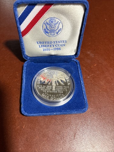 1986 S UNITED STATES Ellis Island Statue Liberty Proof Silver Dollar Coin - Picture 4 of 6