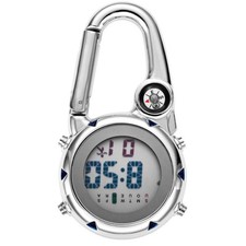 Backpack Clip On Band Carabiner Digital Sports Fob Watch Luminous For Hikers mq