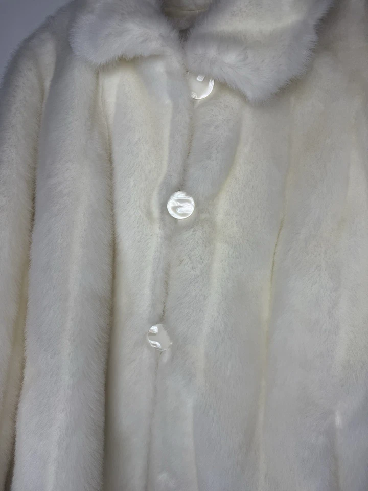 Abrigo de olefina blanca vintage Oleg Cassini 3x Foto 3 de 4