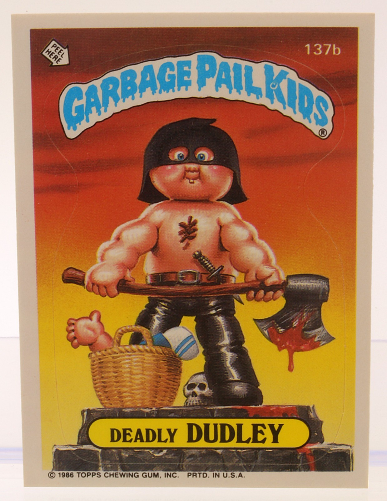 1986 Topps Garbage Pail Kids Series 4 Deadly Dudley #137b