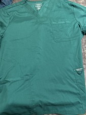 Cherokee Workwear Revolution Scrubs Men's V-Neck Top WW603 HUN Hunter Green
