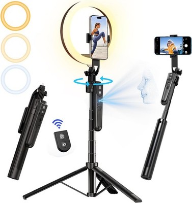 yAyusi 360° Tracking Stativ 180cm   LED Ringlicht & Fernbedienung