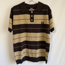 Vtg Ben Davis Charlie Brown Striped Polo Sweater Made in USA Streetwear Medium