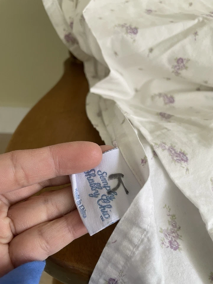 Simply Shabby Chic King Size Flat Sheet Purple Floral - Image 2 of 4