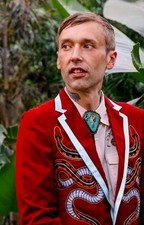 Men Designer Red 2Pc Custom Made Snake Embroidered Western Cowboy Party Outfit