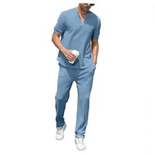 Fashion Men's Tracksuits 2 Piece Casual Athletic Jogging X-Large A-light Blue