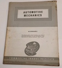 Vintage 1973 Automotive Mechanics Commercial Trade Institute Glossery