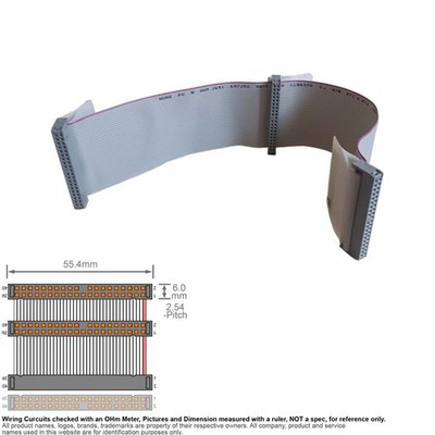 Cable IDE HDD CD Flat Ribbon 40 Pin 40 Wire 2 Drive 12.5 inch 12.5'' Gray ATA 33