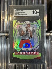 2020 Panini Prizm Draft Picks Lamar Jackson Crusade Neon Green Prizm /125 SGC 10