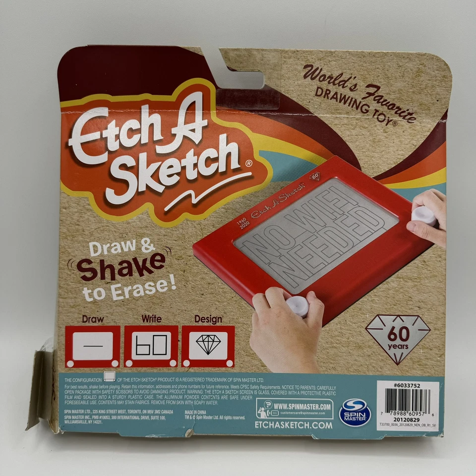Etch A Sketch Edición 60 Aniversario Dibujo Rojo MagicScreen 2020 NUEVO EN CAJA Foto 2 de 4