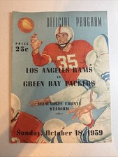 October 18, 1959 PACKERS VS LOS ANGELES RAMS PROGRAM Rare