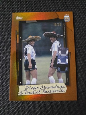 Diego Maradona/Daniel Passarella 2024-25 Topps Argentina Football Card /25 SP