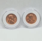 LOT OF 2 Lincoln Wheat Penny Cent BU Uncirculated - Brilliant Coin in Hard Case