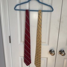 2 Men's Classic Ties-red and yellow.
