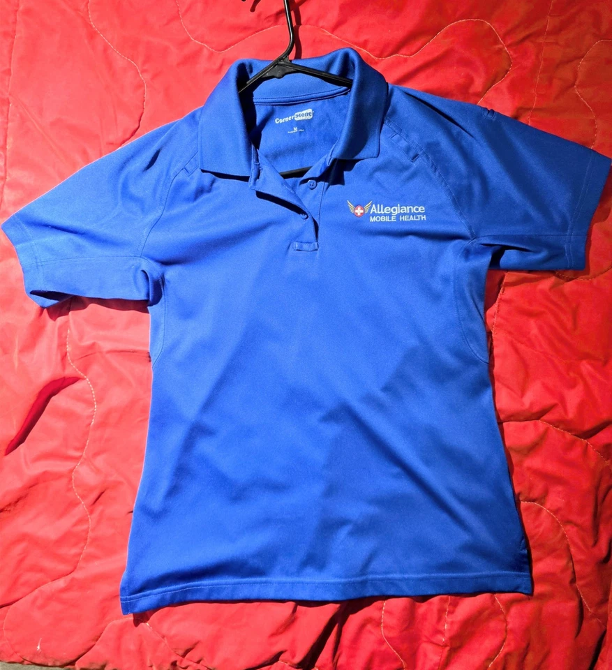 Camisa polo uniforme para mujer Medium-Allegiance Mobile Health/EMS/911, azul Foto 2 de 4