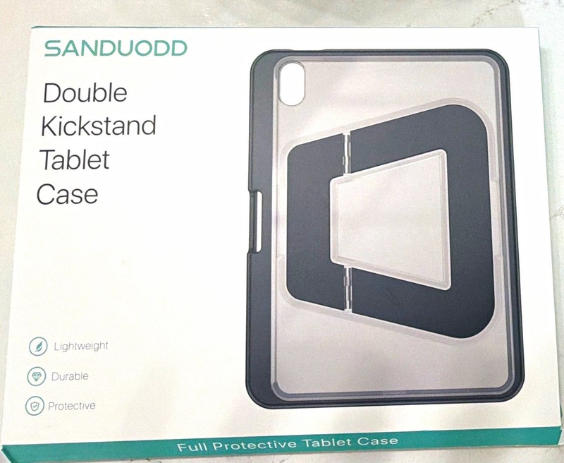 SANDUODD Double Kickstand Stand Case iPad 10.9 10th Gen Black/White