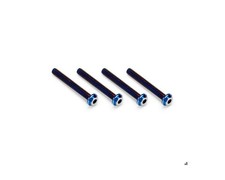 JConcepts 3x24mm Titanium Top Hat Screws Blue 4 JCO5144-1