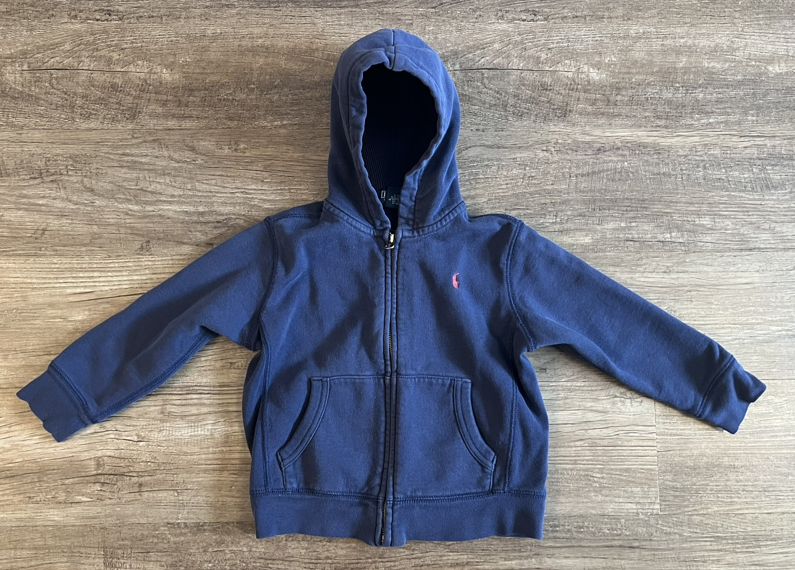 Polo Ralph Lauren ragazzo full zip blu maglione giacca cappuccio logo pony 4 I33