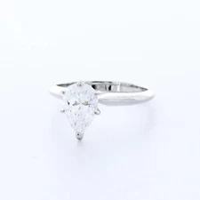 Solitaire Engagement Ring 14K Gold Classic 1.31 CT Pear Lab-Grown Diamond F VS2