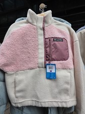 Columbia Womens Fleece Pullover Jacket, NWT, Ivory/Pink XS, Trendy, Great Gift 