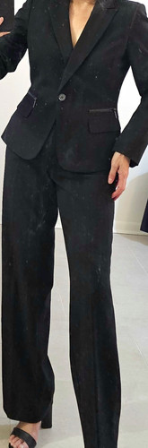 Calvin Klein Black 2pc Pant Suit Set 10 Single-Breasted 1-Button Notch