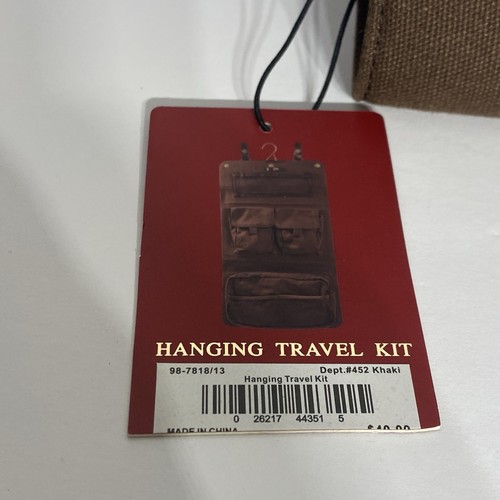 CHAPS Men’s Hanging Toiletry Travel Kit Bag Brown Tri-Fold NWT - Picture 5 of 13