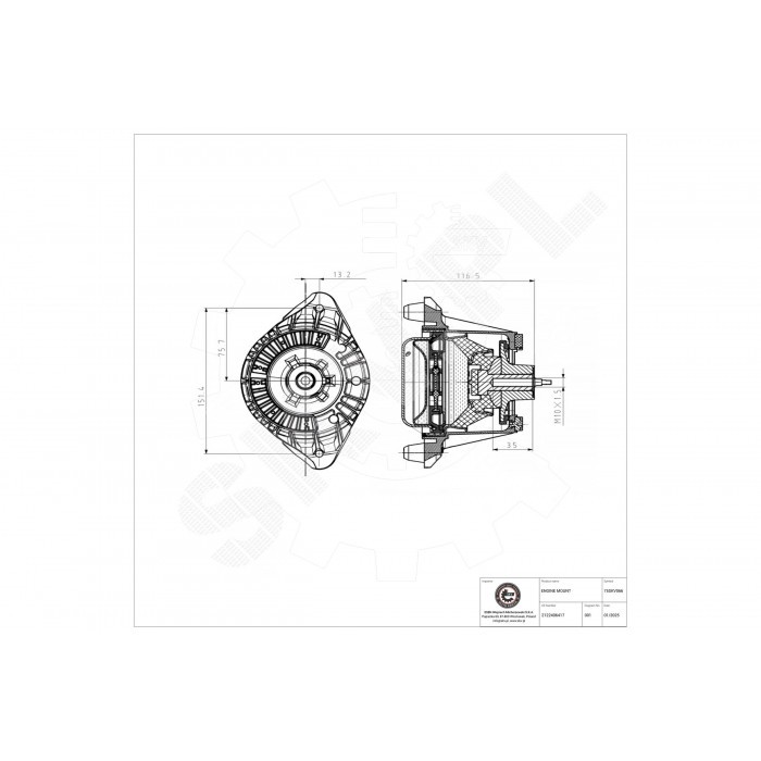 Support moteur avant droit 2122405517 pour Mercedes Classe E W212 et CLS C218