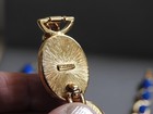 RARE VINTAGE MONET NECKLACE & BRACELET  SET ridged blue ovals on goldtone 1980's — photo 2