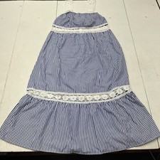 SHEIN Blue White Striped Maxi Dress Lace Strap Sleeveless Women’s Plus Size XL