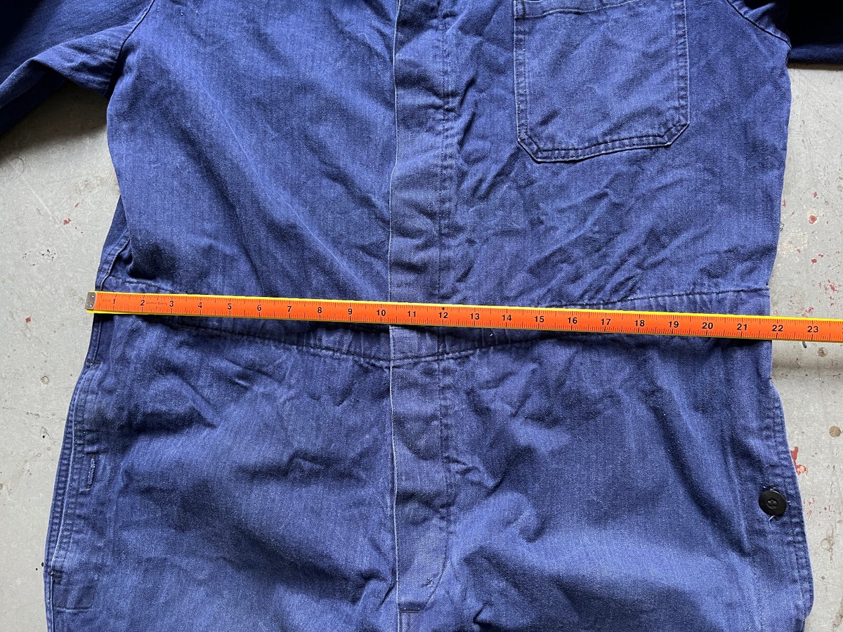80s Vintage German Army Bundeswehr HBT Twill Mechanic Blue