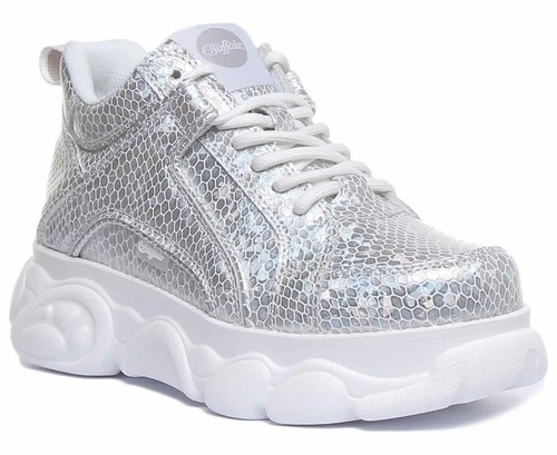 Buffalo CLD Corin Scarpe da ginnastica in argento con stampa di serpen –  4feetshoes