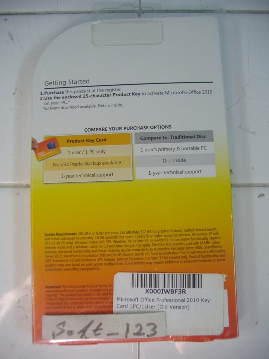 新品未開封 Office  and Business 2010 Microsoft Office 2010 Home And Business Key Card (Installers
