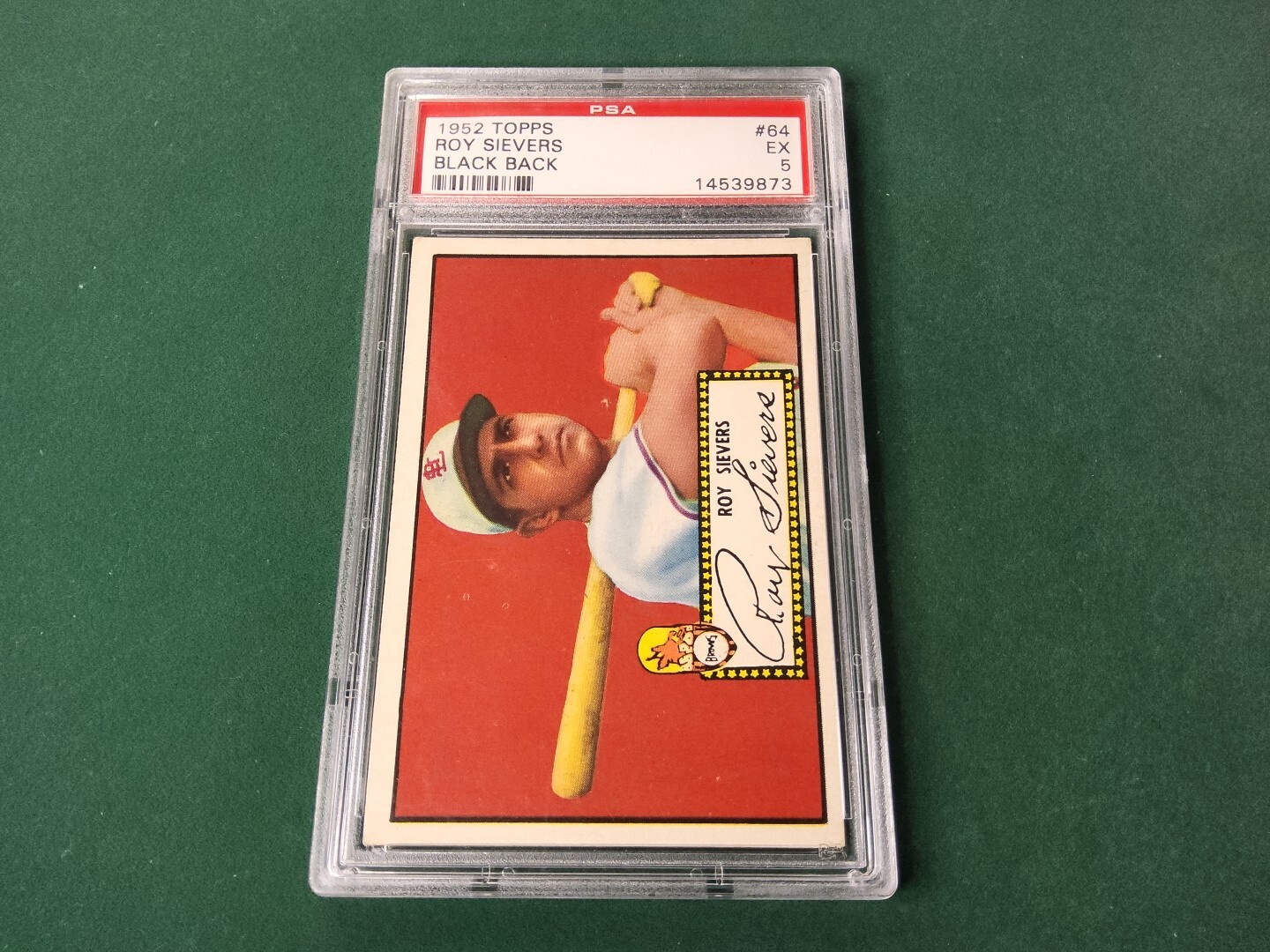 1952 Topps Baseball ROY SIEVERS Vintage Black Back #64 Graded PSA 5 EX RARE!!