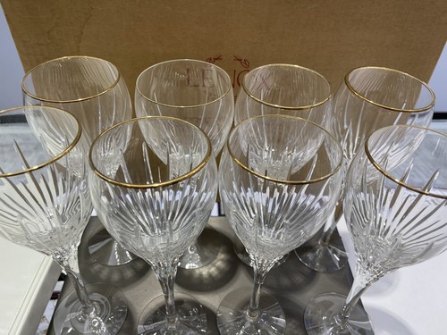 Lot of 8 LENOX Classic gold rimmed crystal Goblets - Picture 9 of 12