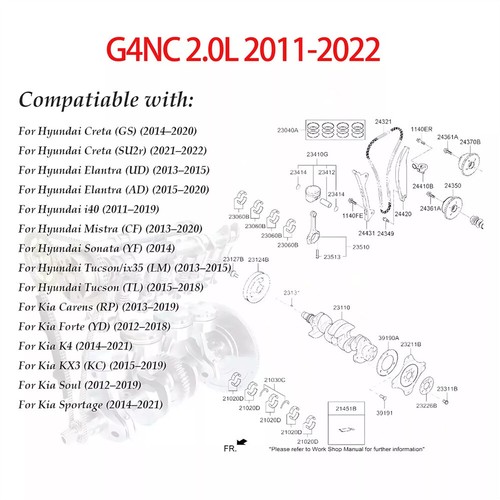 G4NC 2.0L Gas Long Block Engine Assembly For Hyundai Tucson 2011-2022 Models - Picture 3 of 6