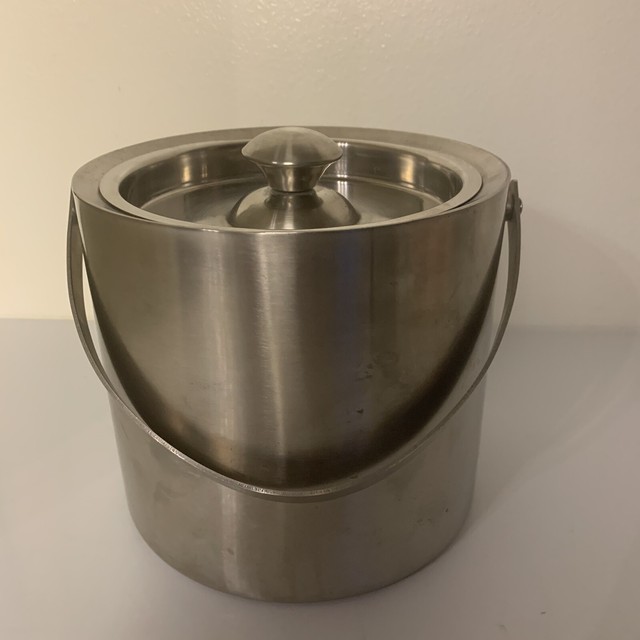 Brushed Stainless Steel Double Wall Ice Bucket With Air Tight Lid Royal