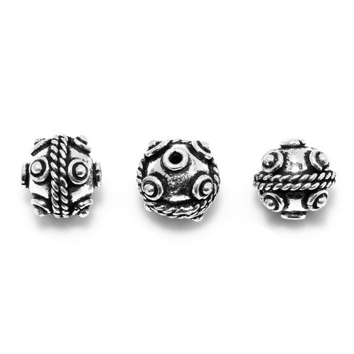 Passante perlina San Pio argento 925 vetro Murano per bracciali