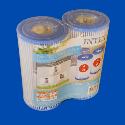 INTEX KRYSTAL CLEAR EASY SET POOL Twin Pack Filter Cartridge, Type A or C