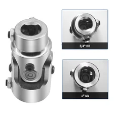 New 1" DD to 3/4" DD Steering Shaft U Joint Coupling Chrome