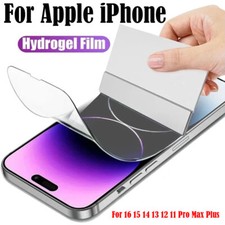 For Apple iPhone 16 15 14 13 12 11 Pro Max Soft Hydrogel Film Screen Protector