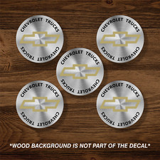 Chevrolet Trucks Chevy Bowtie Wheel Center Cap Overlay x5, Vinyl Decal Sticker