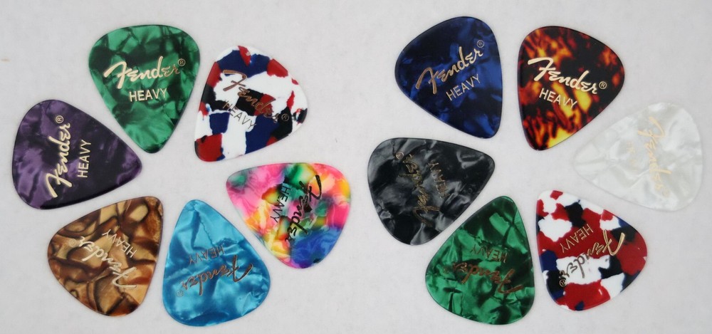 SIX - FENDER HEAVY GUITAR PICKS - FREE SHIPPING