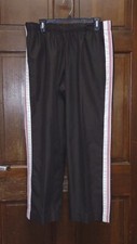SJB ACTIVE Women's Activewear Pants Dark Brown w/ Pink  White Trim Size L